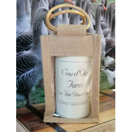 Cou d'Oie farçi dans son sac en jute